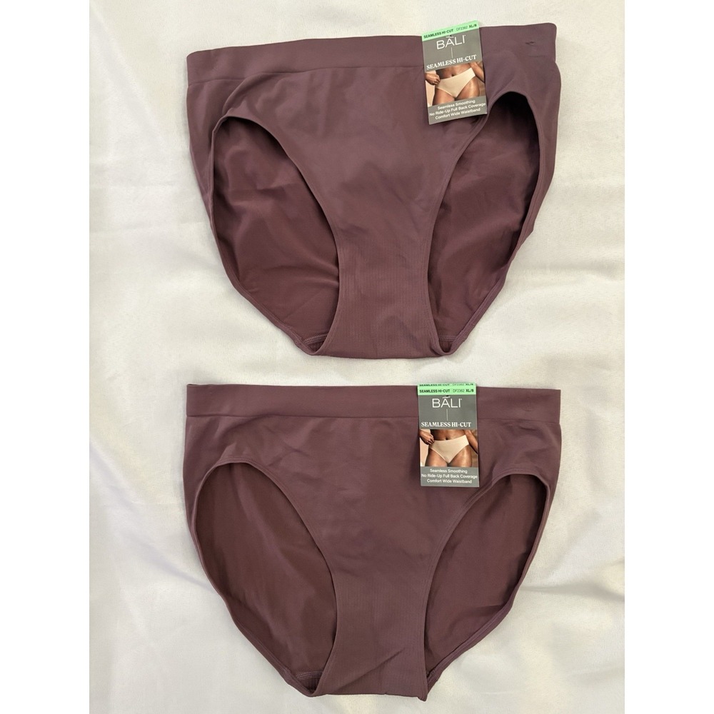 NEW Bali Panty One Smooth U All Over Seamless Hi Cut Brief Xlarge 2 Pair DF2362